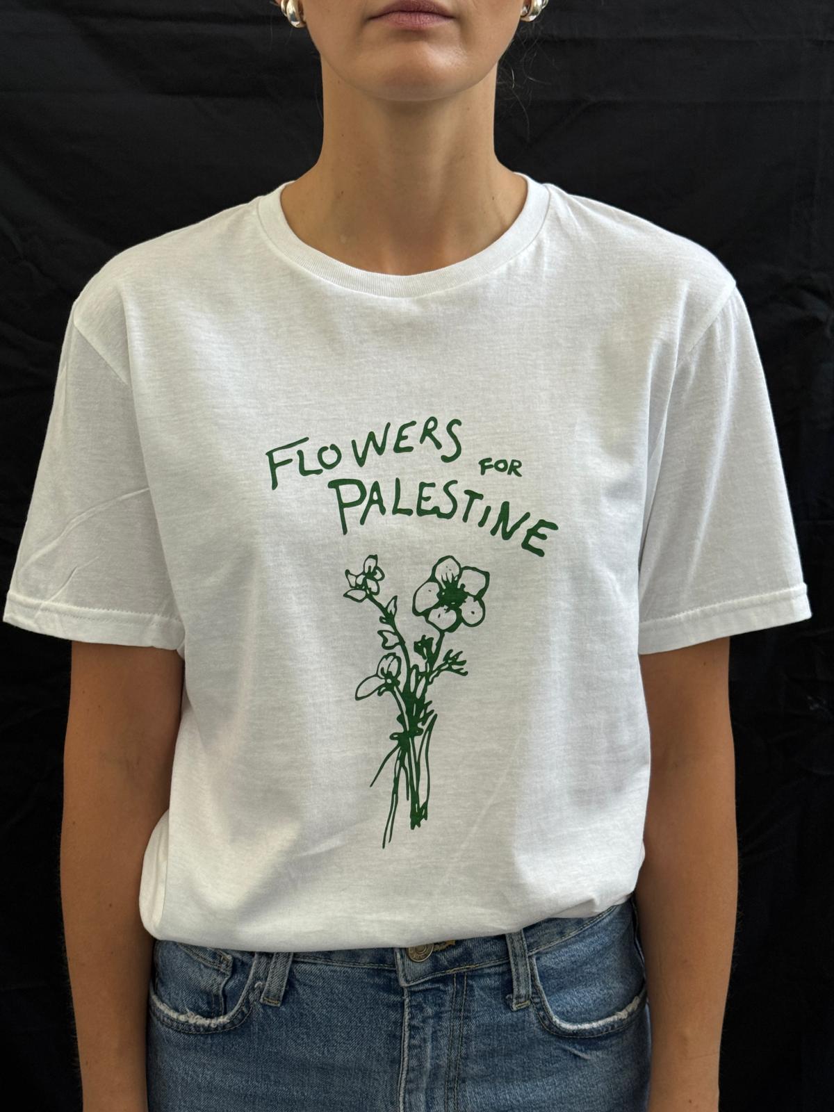 Flowers for Palestine Print Tee