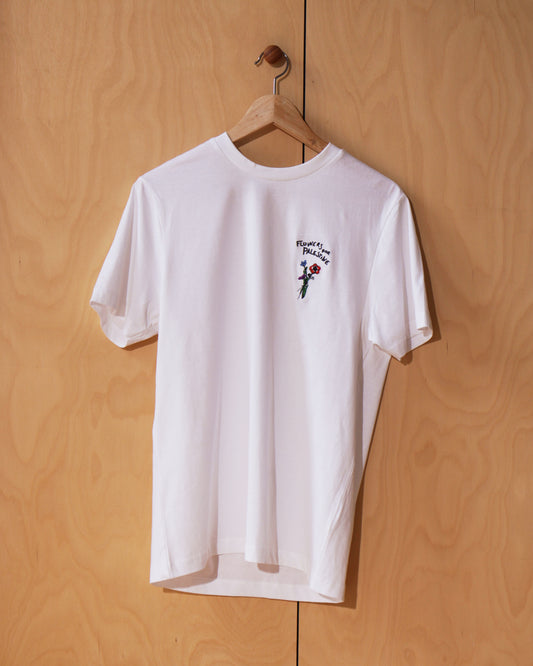 Flowers for Palestine Embroidery Tee