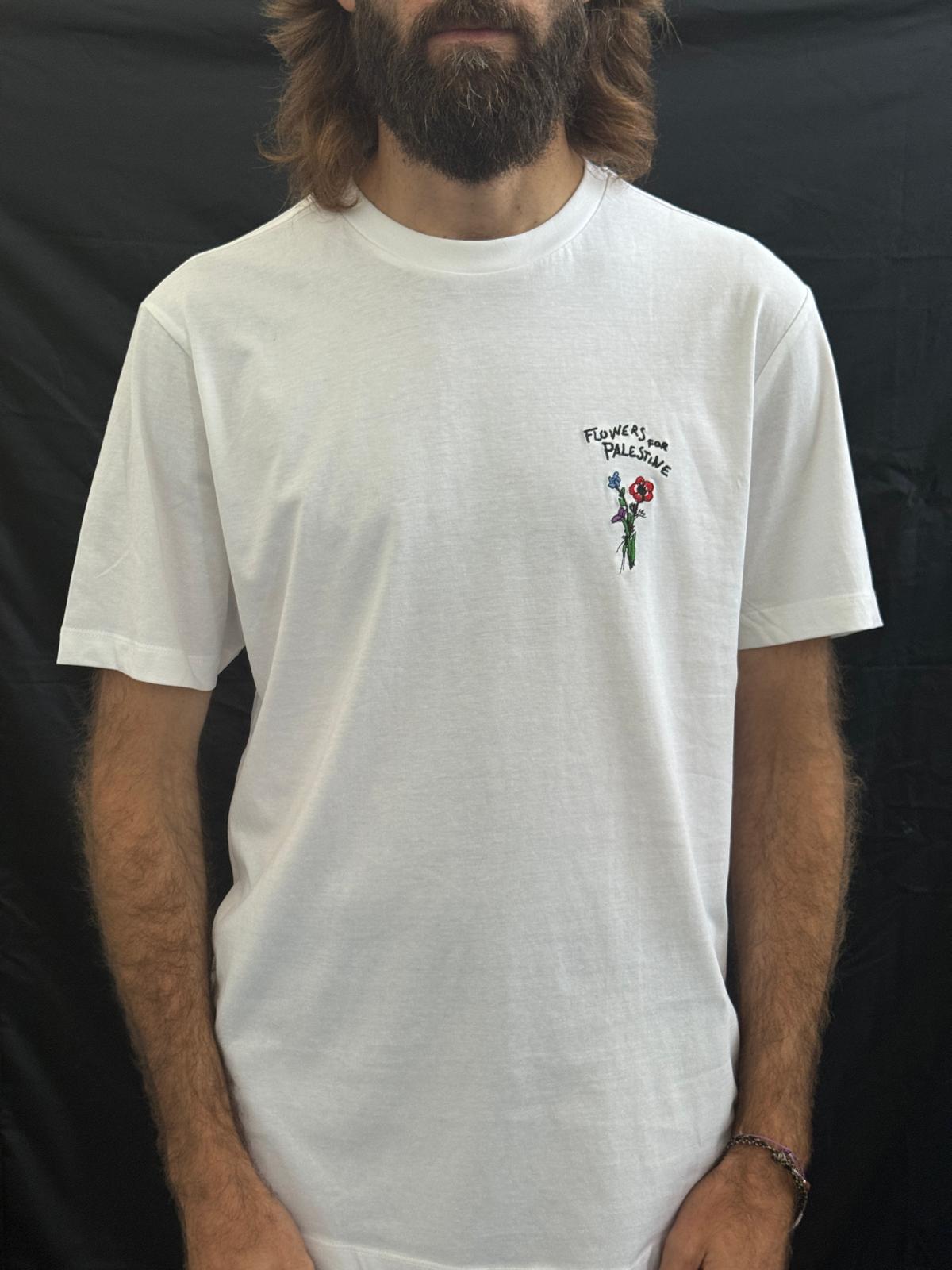 Flowers for Palestine Embroidery Tee